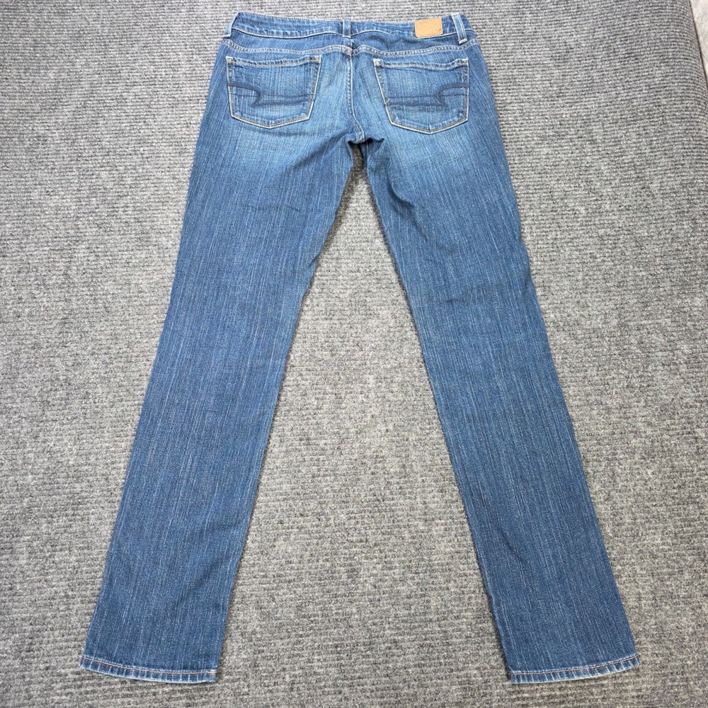 American Eagle Stretch Straight Leg Jeans Womens Size 6 Regular Medium Wash Blue - Picture 2 of 10